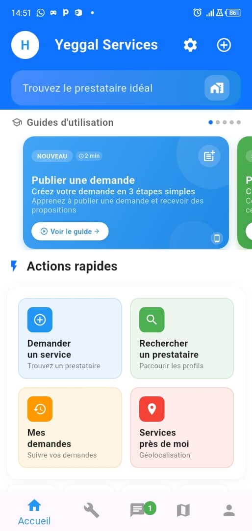 Application mobile Yeggal Services